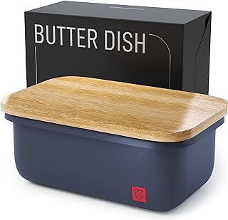 Butter dish with lid for countertop and fridge storage