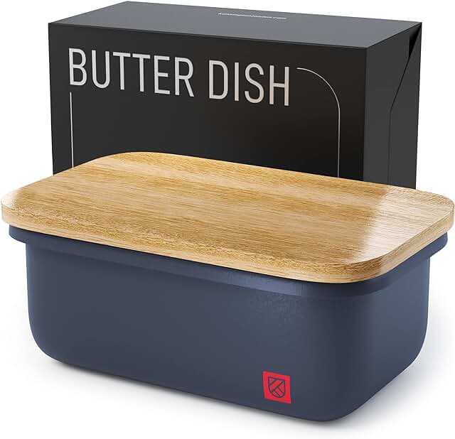 Butter dish with lid for countertop and fridge storage