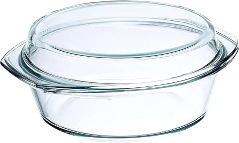 2.5 Quart Round Glass Casserole Dish with Lid