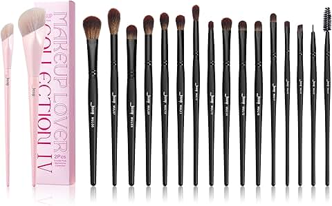 Pink Foundation and Eye Makeup Brush Set