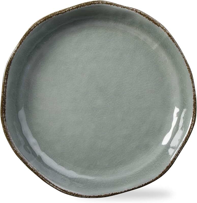 16x16 inch Cracked Glazed Melamine Wavy Edge Bowl