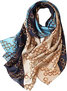 Long lightweight satin silk scarf for women