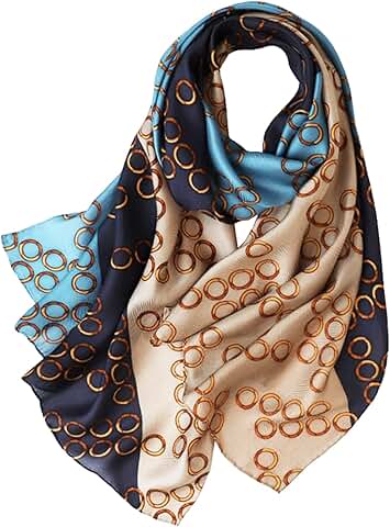 Long lightweight satin silk scarf for women
