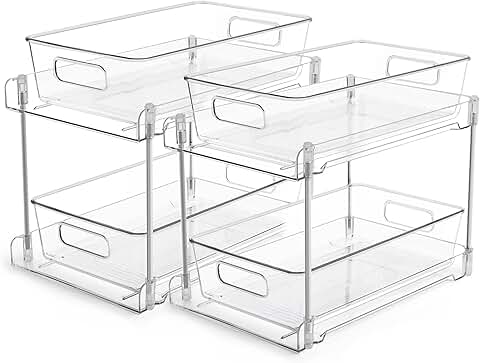 Two-Piece Clear Bathroom and Kitchen Storage Organizer