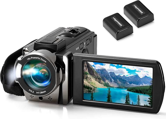 Full HD 1080P Camcorder with 24MP, 3-Inch Screen