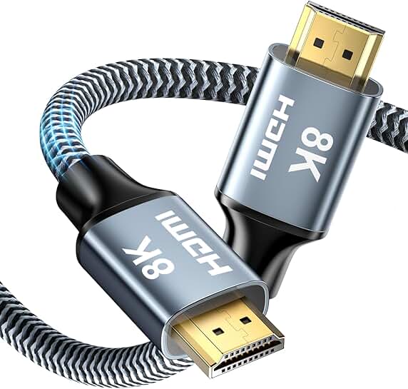 50 ft 8K HDMI Cable with 48Gbps High Speed Support