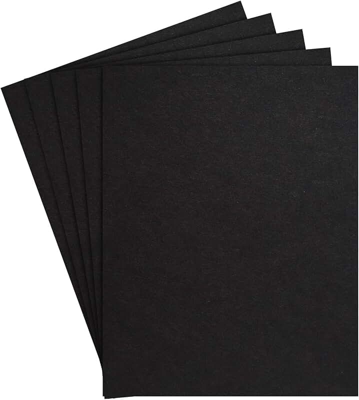 Black cardstock paper, 8.5 x 11, 100lb, 25 sheets