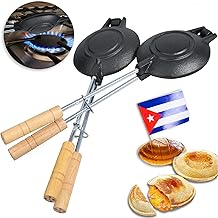 Set of 2 Round Cast Iron Pan Cubano Presses