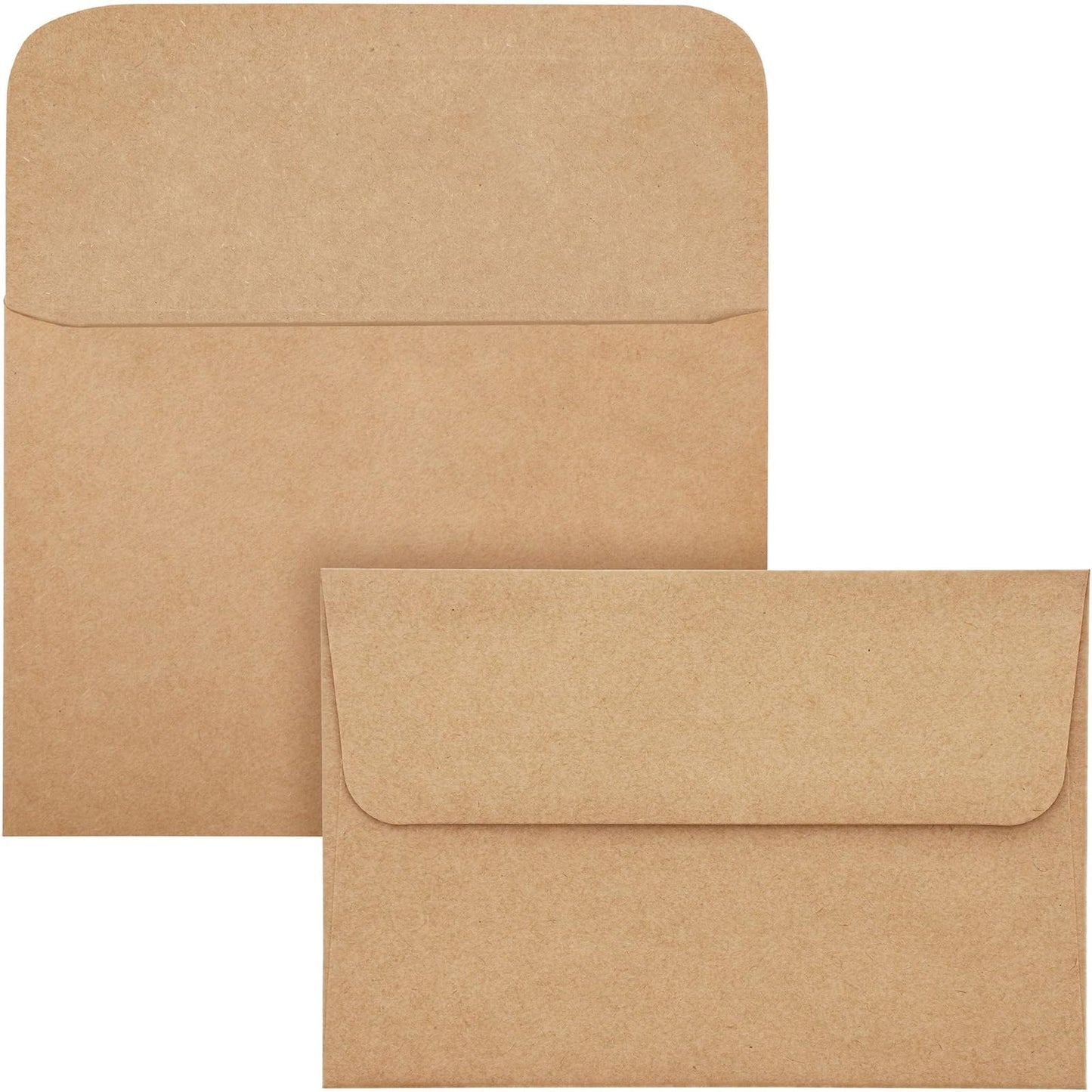 Blank Kraft Paper Cards and Envelopes, 4x6 inches, 100-pack