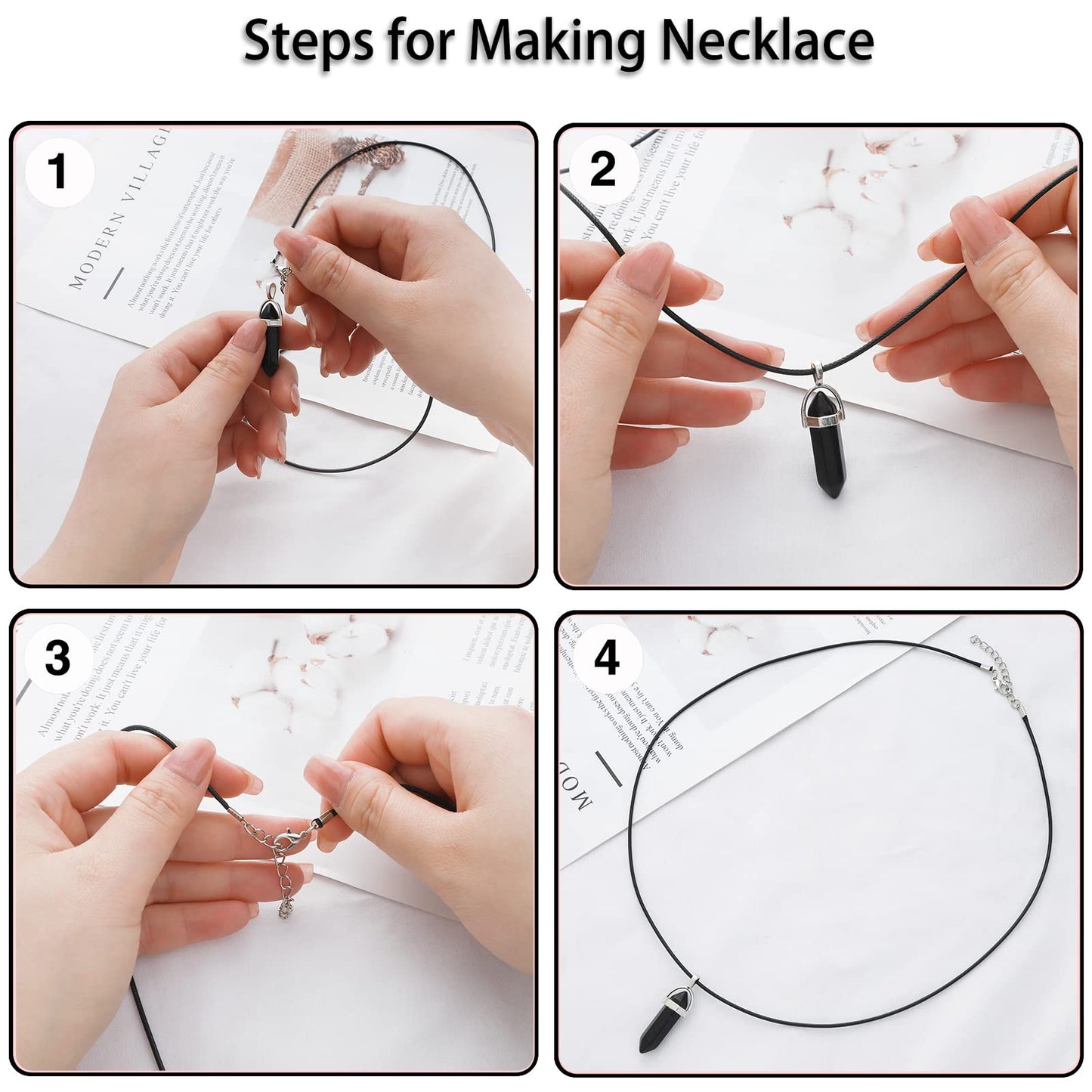 Bulk Black Waxed Necklace Cord for Jewelry Making