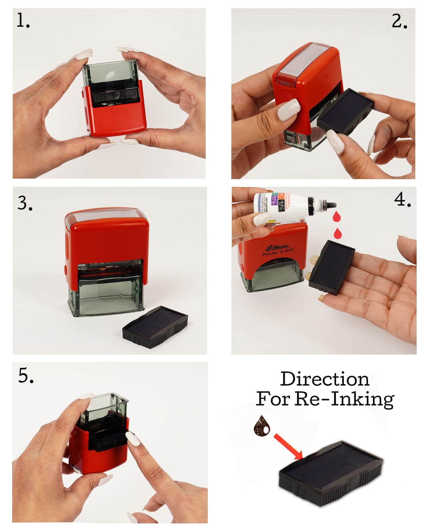 Self-Inking Rubber Stamp for Office Use