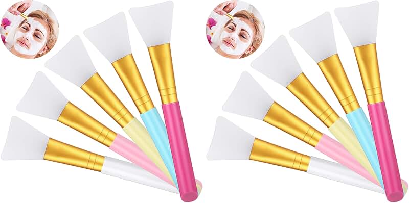 Set of 30 soft silicone face mask brushes in 5 colors