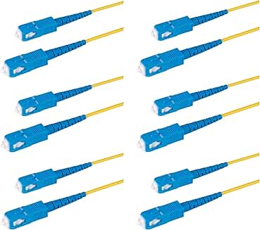 6-Pack 1.5m SC/UPC to SC/UPC Simplex Fiber Patch Cables