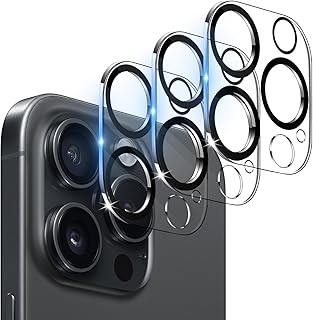 Three Pack Camera Lens Protectors for iPhone 16 Pro and Max