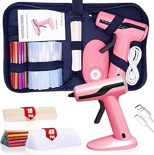 Cordless Pink Hot Glue Gun Kit with Glue Sticks