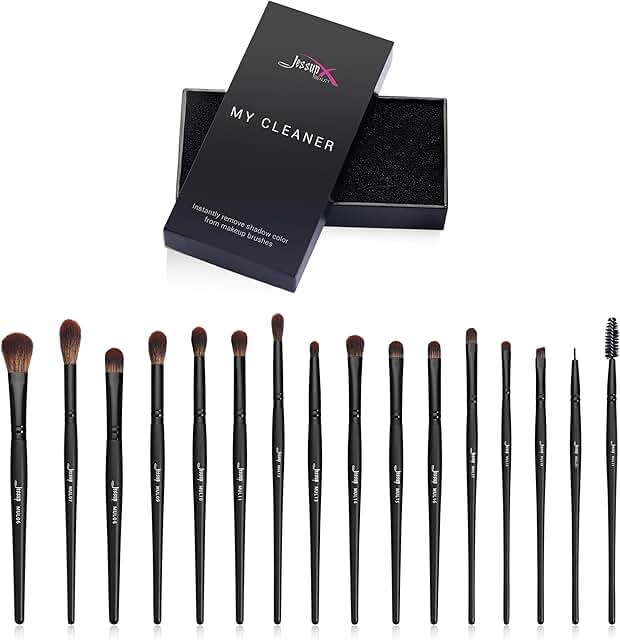 Eye Brush Set with Cleaner Sponge