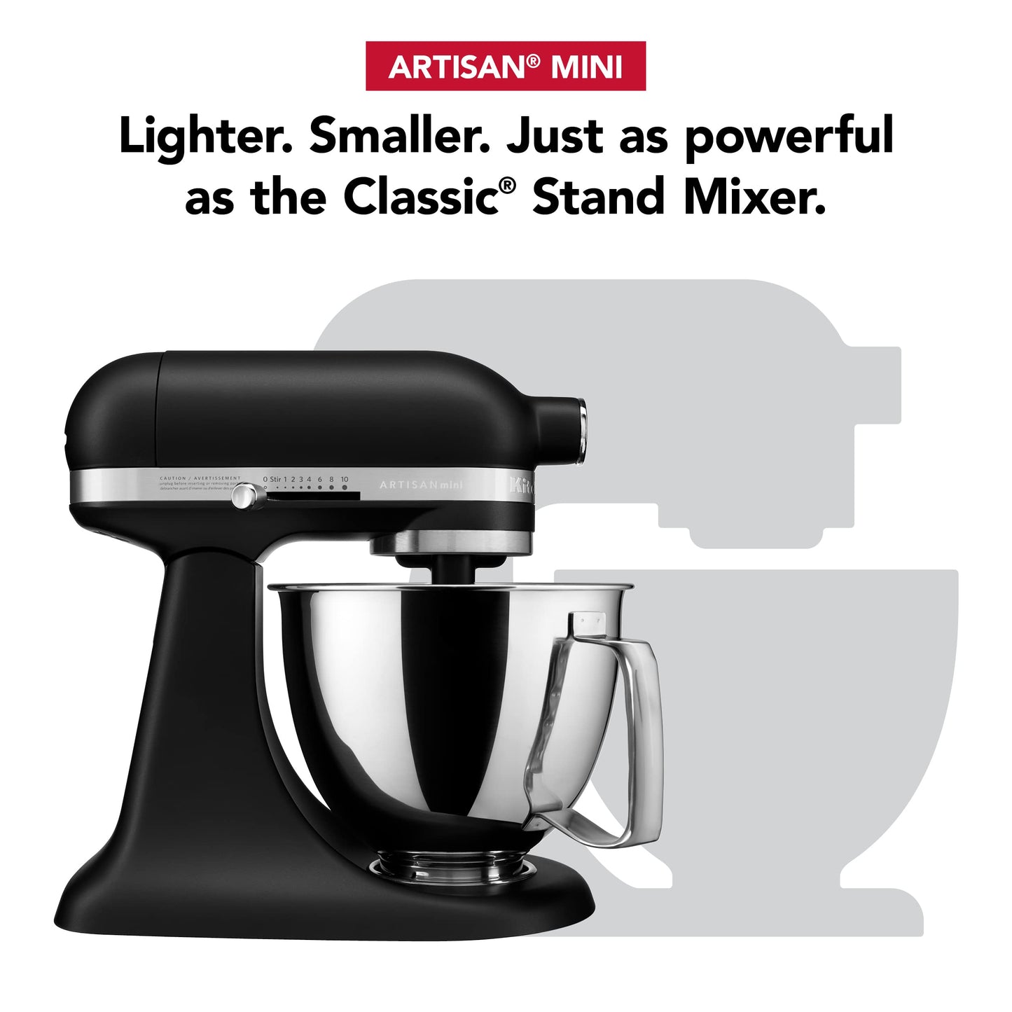 Artisan Mini Plus 3.5-Qt. Tilt-Head Stand Mixer with Flex Edge Beater, Black Matte