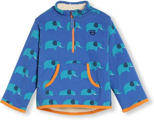 Organic cotton reversible fleece jumper for babies and toddlers