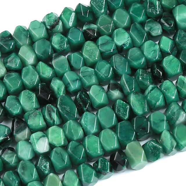 25 Green Emerald Irregular Beads for Jewelry Making