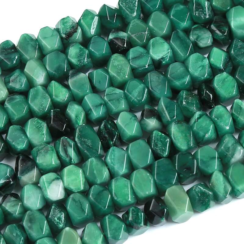 25 Green Emerald Irregular Beads for Jewelry Making