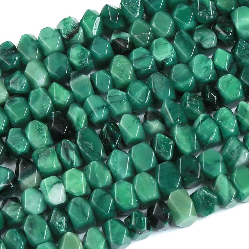 25 Green Emerald Irregular Beads for Jewelry Making