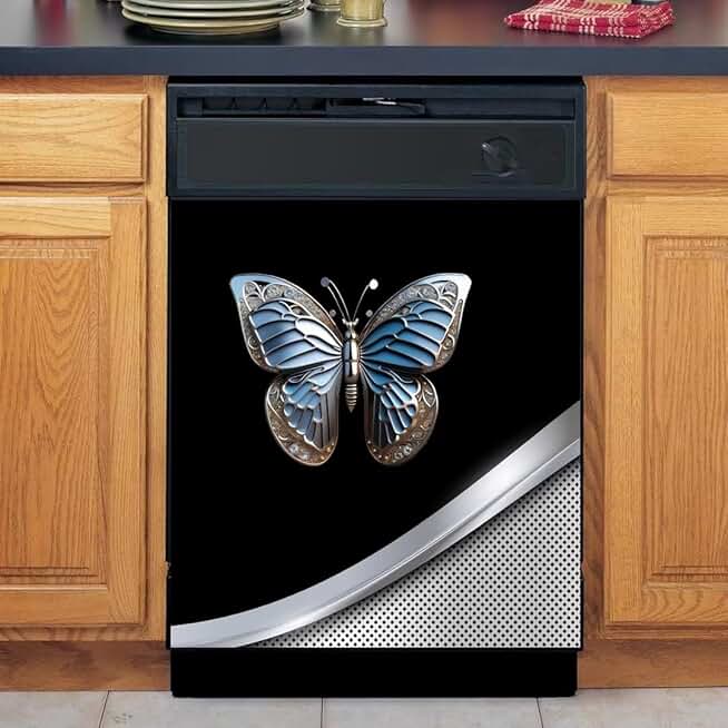 Butterfly Pattern Stainless Steel Kitchen Magnet Cover