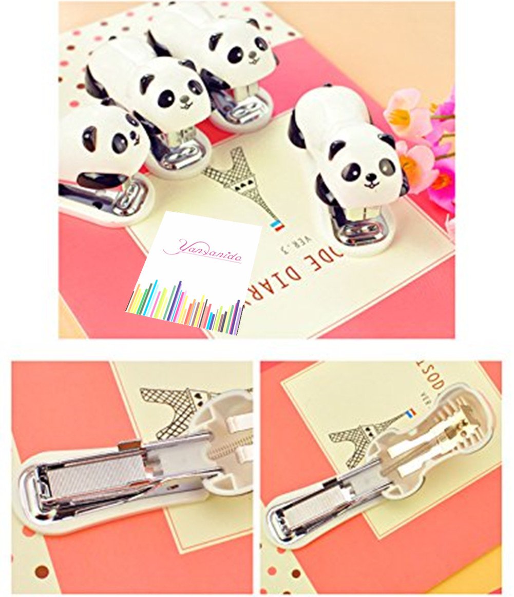 Mini Panda Desktop Stapler for 10 Sheets with 1000 Staples