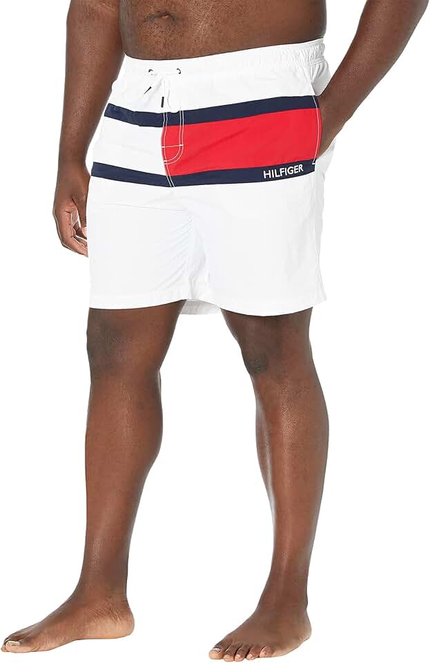 Men's 7-inch Flag Swim Trunks with Quick Dry