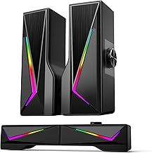 Desktop Bluetooth and USB Powered Stereo Speakers with RGB Modes