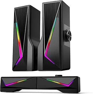 Desktop Bluetooth and USB Powered Stereo Speakers with RGB Modes