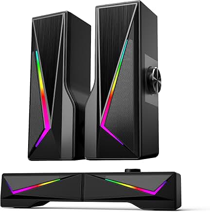 Desktop Bluetooth and USB Powered Stereo Speakers with RGB Modes