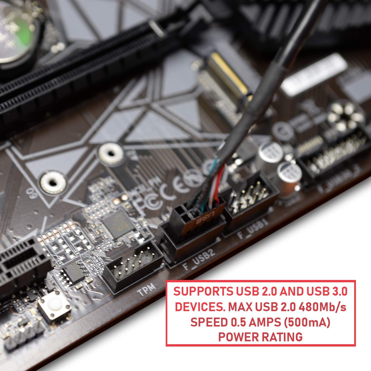 '- USB 2.0 Female to USB 3.0 Male 20 Pin IDC Motherboard Header Active Compatible Converter Compatible with Type C USB-C Chipset and Panel Mount