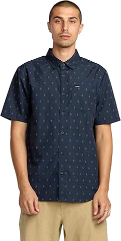 Men's Short Sleeve Woven Button Down Shirt