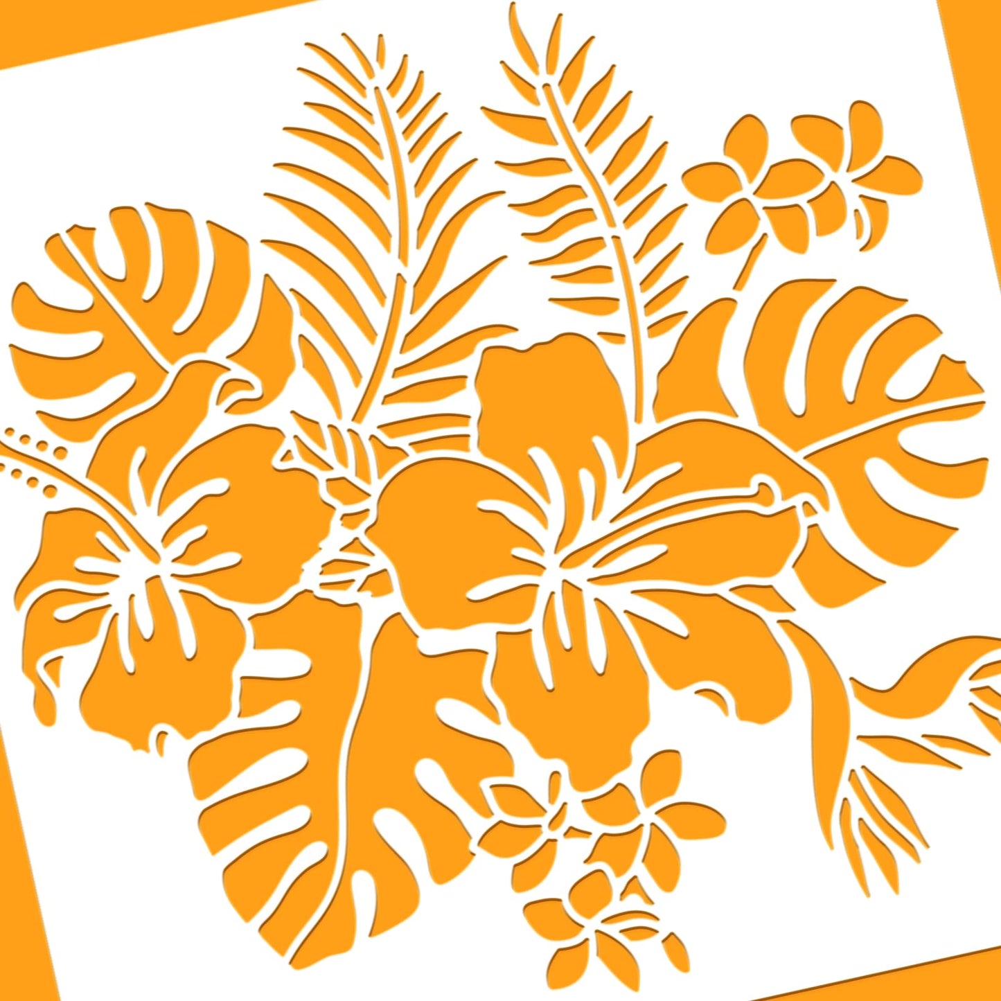 TropiDraw Hibiscus Reusable Plastic Template 12x12"