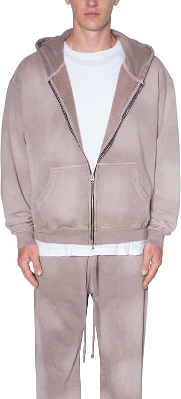 Men's Faded Basic Zip-Up Hoodie