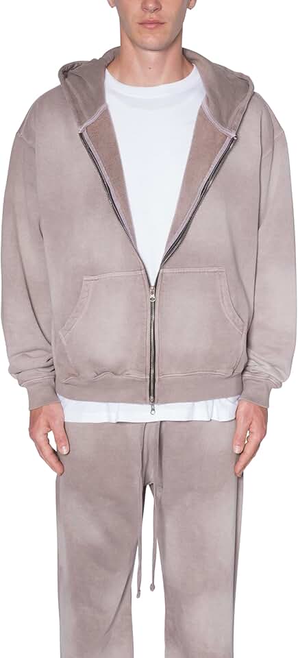 Men's Faded Basic Zip-Up Hoodie