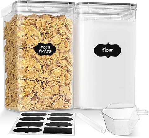 Large 2-Piece Food Storage Containers with Labels