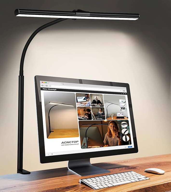 Adjustable Eye-Caring LED Desk Lamp with Flexible Gooseneck