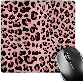 Pink Leopard Print Mouse Pad, 8 x 8 inches