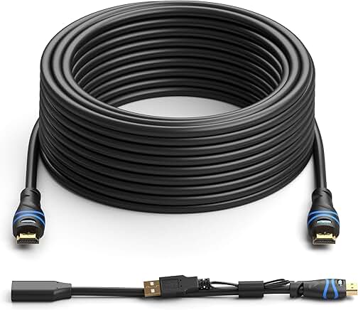 Long 4K HDMI Cable with Signal Booster, 100FT
