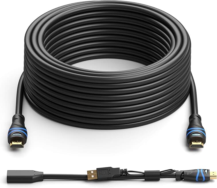 Long 4K HDMI Cable with Signal Booster, 100FT