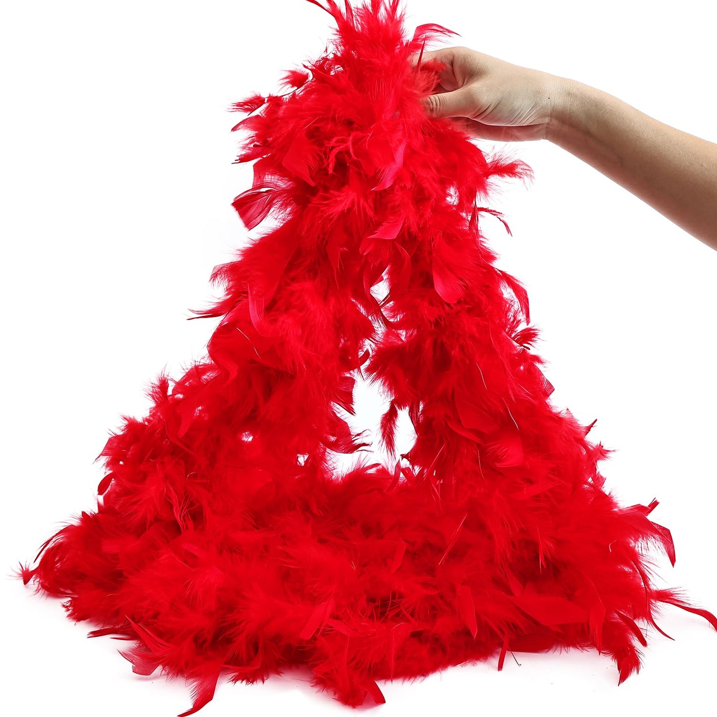Feathered Turkey Boa 2 Yards Red