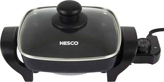 Black 8-inch electric skillet, 800 watts