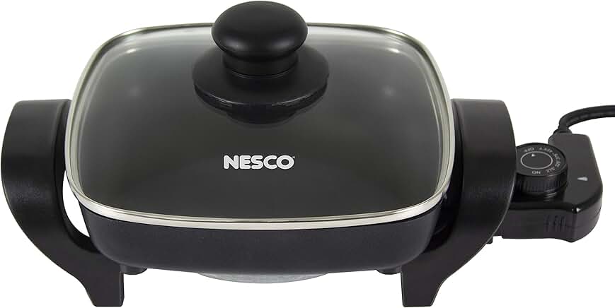 Black 8-inch electric skillet, 800 watts