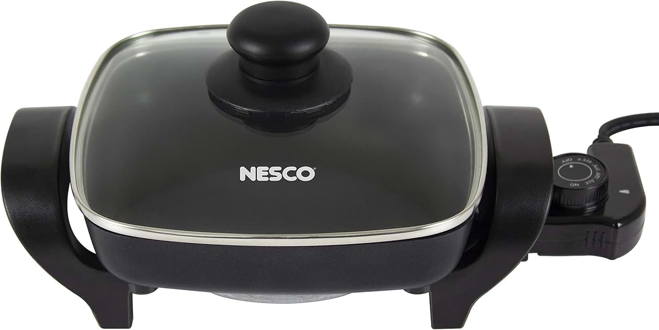 Black 8-inch electric skillet, 800 watts