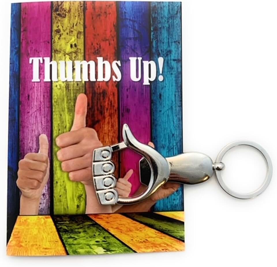 10 Bulk Thumbs Up Appreciation Cards and Keychains