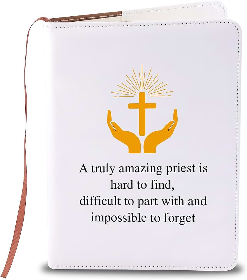 Catholic Priest Leather Notebook for Religious Gift