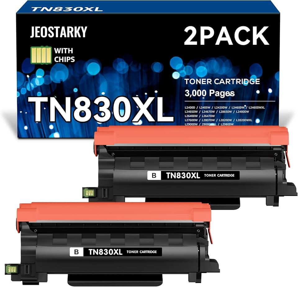 Black TN830XL Toner Replacement, 2 Pack