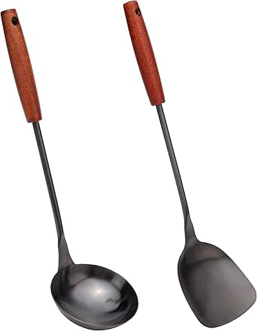 Stainless Steel Wok Spatula and Ladle Set
