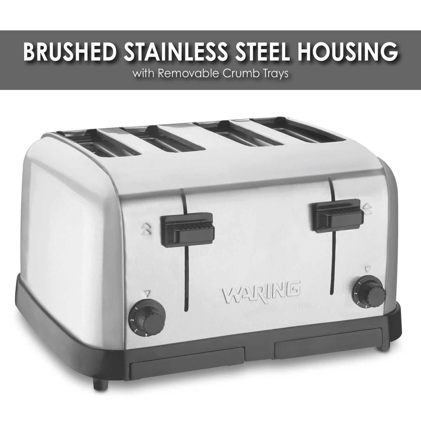 (WCT708) Four-Compartment Pop-Up Toaster, Silver